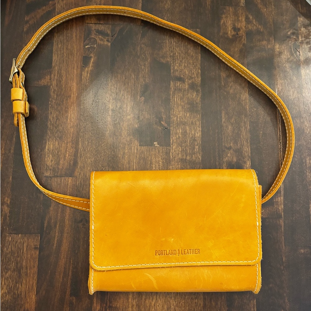 Portland Leather Yellow Crossbody/belt Bag